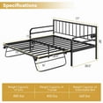 thumbnail image 3 of Costway Twin Size Daybed with Pop-up Trundle Charging Station & LED Lights for Living Room Black, 3 of 9