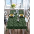 thumbnail image 3 of Dark Green Gold Floral Rectangle Tablecloth, Modern Abstract Art Spring Flowers Waterproof & StainResistant Tablecloth, Washable Oil-proof Table Cover for Dining/Party/Wedding/Camping/Buffet 52x70 In, 3 of 9