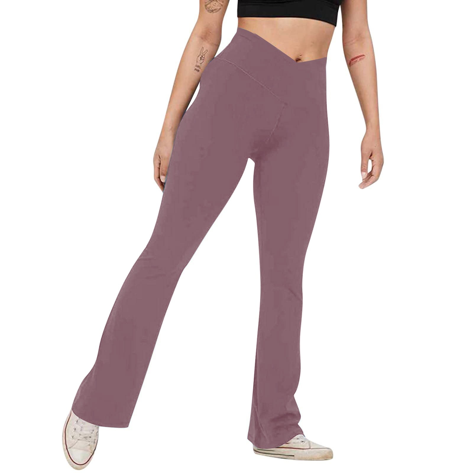 aerie, Pants & Jumpsuits, Offline By Aerie Real Me High Waisted Crossover  Flare Legging Mauve Pink Xl
