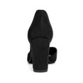 thumbnail image 2 of BLISSFUL STEP Women's High Block Heels Pointed Toe Ankle Strap Dress Shoes​ Black-faux Suede 7.5, 2 of 8