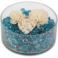 thumbnail image 2 of Lavish Home 10lbs Vase Filler Glass Beads - 3/4in Flat Marbles, Aqua Blue, Adult, 2 of 7