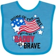 thumbnail image 3 of Inktastic Home of the Free Because My Daddy is Brave Boys or Girls Baby Bib, 3 of 4