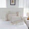 thumbnail image 6 of Move Over Beige Grey Ruffle Comforter Set King Boho Bedding Sets 2 Layers Beige White Long Ruffled Pattern Microfiber Filling Farmhouse Duvet, 6 of 8