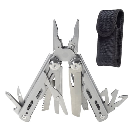 HFS(R) Multi-Tool for Camping Stainless Steel Multi-Functional Scissors Foldable with Carry Bag Pocket Multitools for Outdoor Activities and DIY