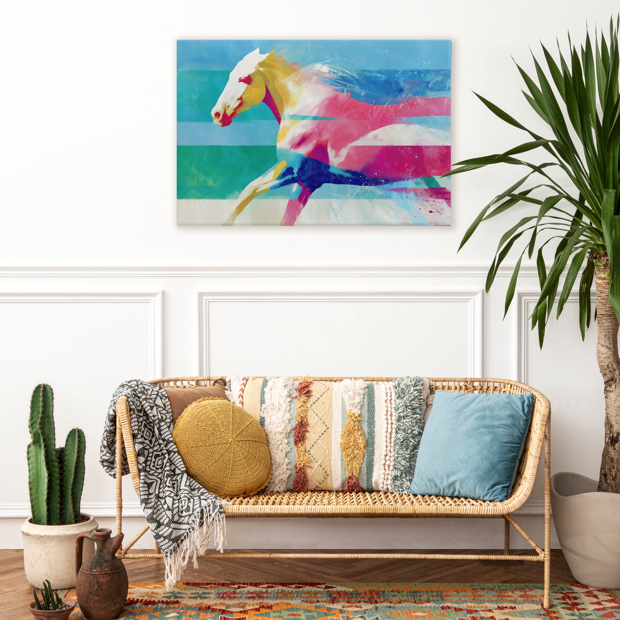 Stupell Industries Abstract Horse In Stripes Canvas Wall Art, design by Chromatic Storm Studio