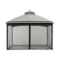 Sunjoy Katy 10 ft. x 12 ft. Gray and Black 2tier Steel Gazebo with
