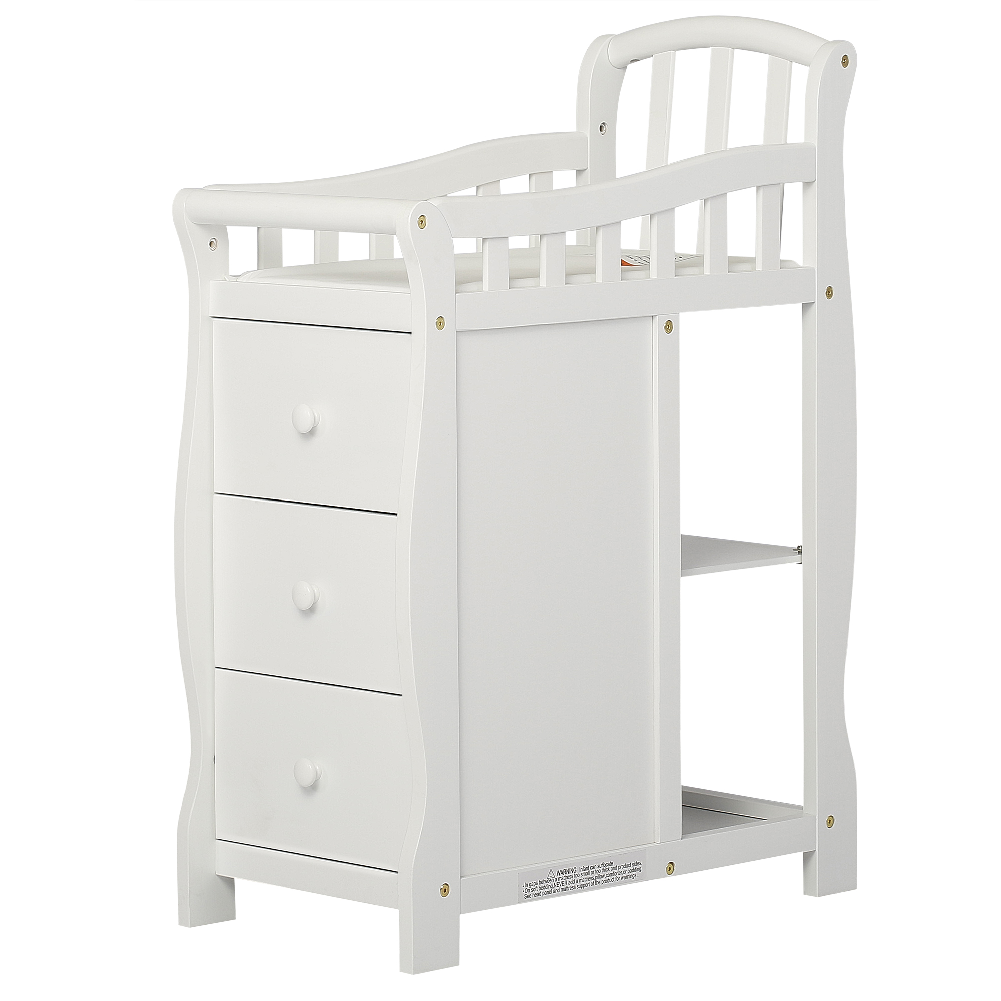 mini crib with changing table attached