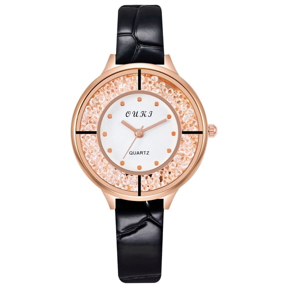 Guodhu Classic Leather Strap Analog Quartz Watches for Women, Business Dress Ladies Watch, Women's Wrist Watches