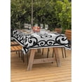 thumbnail image 4 of 60x102 Inch Outdoor Tablecloth with Umbrella Hole Zipper Rectangle Modern Welcome Rectangular Tablecloths Outside Waterproof Abstract Art Floral Gray Marble Patio Table Cloth Cover for Picnic Party, 4 of 8