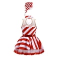 thumbnail image 2 of YiZYiF Girls Sleeveless Feather Mesh Splice Ballet Tutu Leotard Christmas Figure Skating Dance Dress Red 4, 2 of 7