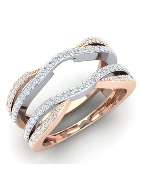 Ring Enhancers Product Image 0 50 Carat Ctw 14k White Rose Gold Two Tone Diamond Wedding Band Enhancer