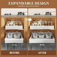thumbnail image 6 of 2 Packs Expandable 12″–21″Carbon Steel Pull Out Cabinet Organizer, TAIMASI Heavy-Duty Slide Out Drawer Kitchen Cabinet, Rust-Resistant Rack, No Drill Under Sink Storage Shelf, 6 of 7