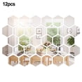 thumbnail image 1 of Lefu 12pcs acrylic three-dimensional hexagonal mirror wall stickers DIY 126*110*63mm, 1 of 9