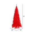 thumbnail image 2 of Vickerman 6.5' Red Fir Slim Artificial Christmas Tree, Red Dura-lit LED Lights, 2 of 3