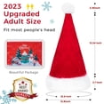 thumbnail image 4 of Gorro de Navidad RJVW, gorro de Papá Noel, Navidad, terciopelo, adulto, rojo, 4 of 8
