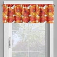 thumbnail image 4 of Ambesonne Orange Valance & Curtain, Antique Bohemian Poppies, 55"x24", Burnt Orange White, 4 of 6