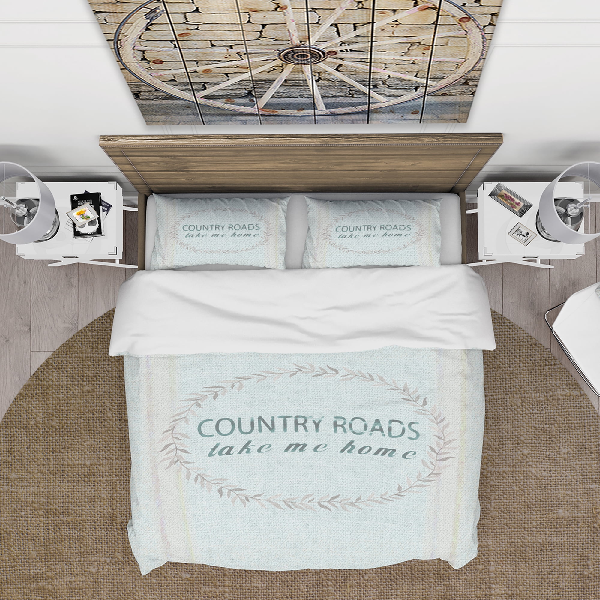 Designart 'Farmhouse Florals XIX' Farmhouse Duvet Cover Set