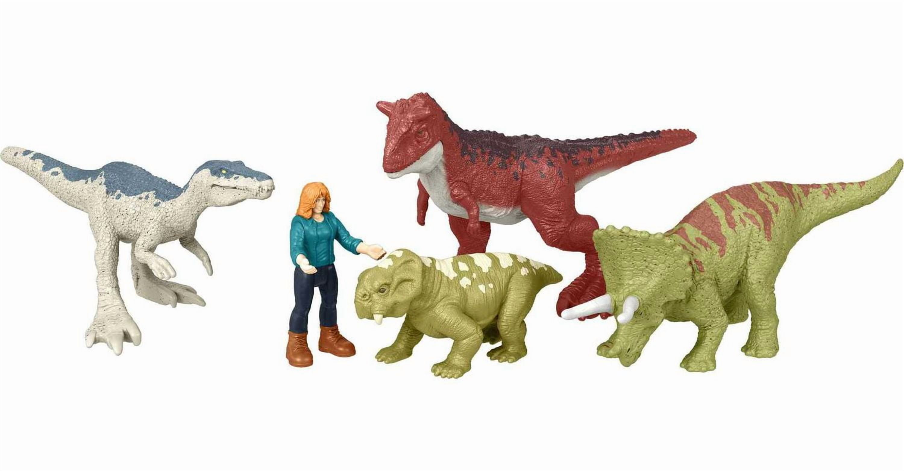 ​Jurassic World Dominion Carnotaurus Clash Multipack with 5 Mini Figures, Toy Gift Set and Collectible