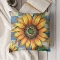 thumbnail image 3 of YINGXI  Basket Sunflower Pillow Cover Blue Yellow Decorative Throw Pillow Case Outdoor Sofa Blue Buffalo Plaid Farmhouse Daisy Home Decor for Summer Fall Spring (BS-Blue) 18x18in, 3 of 5