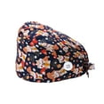thumbnail image 3 of Operating Hats Nurse Gourd-shaped Headwear Pure Color Pattern Multifunctional Breathable Tie Back Headgear with Buttons Unisex Work Uniform Working Caps Type 25, 3 of 9