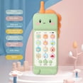 thumbnail image 6 of Dinosaur Cell Phone Toy Removable Soft Teether Case, Music & Adjustable Volume Play & Learn Pretend Phone, Preschool Holiday Birthday Gift (Green), 6 of 6