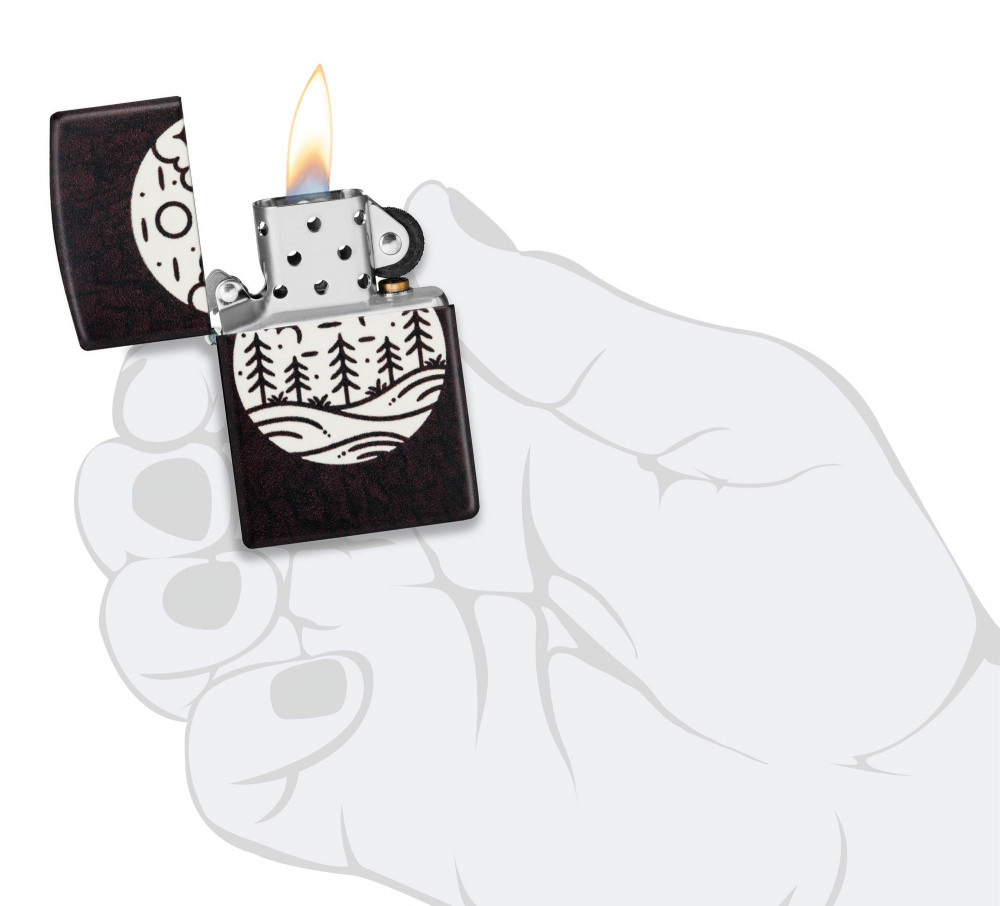 Zippo Moonlit Field Design 540 Color Glow in the Dark Pocket Lighter