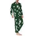 thumbnail image 2 of Picia Christmas tree green plaid Pattern Men’s Long-Sleeve Sleepwear Set - Soft 2-Piece Loungewear with Pockets, Comfy PJs for Relaxing Nights-Medium, 2 of 7