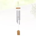 thumbnail image 4 of Small Idyllic 6 Pipe Aluminum Tubes Wind Chime Hanging Wind Bell Household Decoration for Garden Hallway Door (Silver), 4 of 10