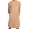 Kaemgyyd Linen Dresses for Women Loose Comfy V Neck T Shirt Dress Solid Color Basic Beach Vacation Sundress with Pockets