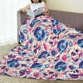 thumbnail image 6 of Sikiie blue record rock Skull Ultra-Soft Micro flannel Blanket Luxury All Seasons Warm Blanket for Bedding Sofa and Travel (4 sizes)-50"x40", 6 of 7