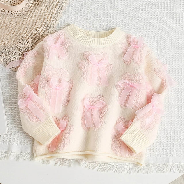 Suéter de cuello redondo, moderno y versátil. Suéter de manga larga con cuello redondo para niñas de 3 a 9 años. Chaqueta tipo cárdigan infantil.
