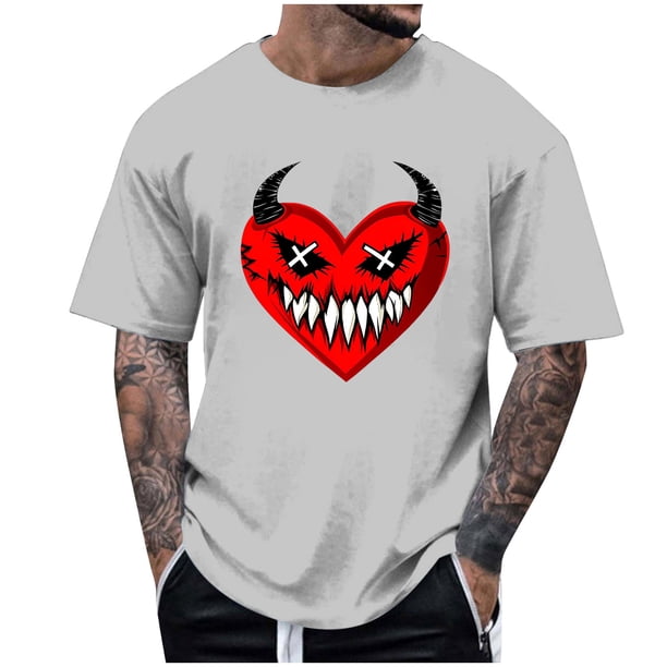 Blusas y camisas de manga corta y cuello redondo para hombre. Blusas/camisetas de manga corta con cuello redondo y estampado de Halloween para hombre. Blusa para hombre.