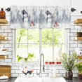 thumbnail image 3 of Christmas Snowman Valances for Windows Winter Scene Pine Tree Forest Snowflake Rod Pocket Curtain Valance Window Treatment Short Curtains for Kitchen Living Room, 60"x14", 3 of 5