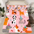 thumbnail image 2 of Homewish Kawaii Animal Dogs 4-Piece Full Size Sheets for Boys Girls,Cute Pet Bed Sheets,Happy Birthday Lightweight Sheet Sets,Breathable Home Decor, 2 of 7