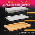 thumbnail image 2 of NutriChef Sizzle Hot Cooking Stone Grill with Bamboo Platter, Tabletop Granite Stone Grill with Non-Slip Handles, Adjustable Temperature Control, 550°F Max Heat - Perfect for Meats and Vegetables, 2 of 7