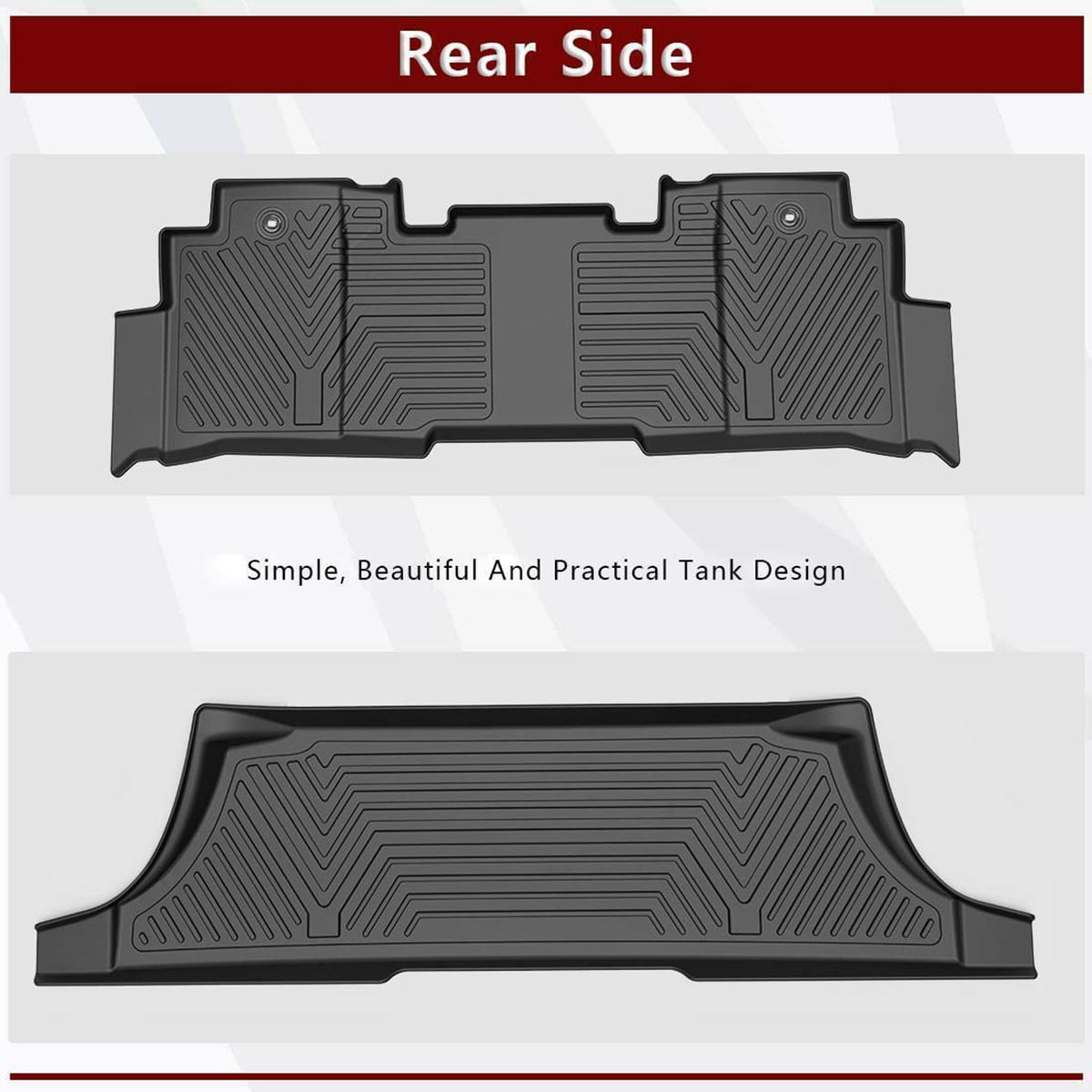 RVNI TPE Rubber 1st & 2nd & 3rd Row for 15 16 17 18 19 20 21 2022 Ford Edge Floor Mats Set,All-Weather Protection