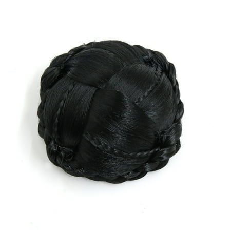 Synthetic Clip-in Type Braided Hair Bun Chignon Donut Ponytail Wigs for Women