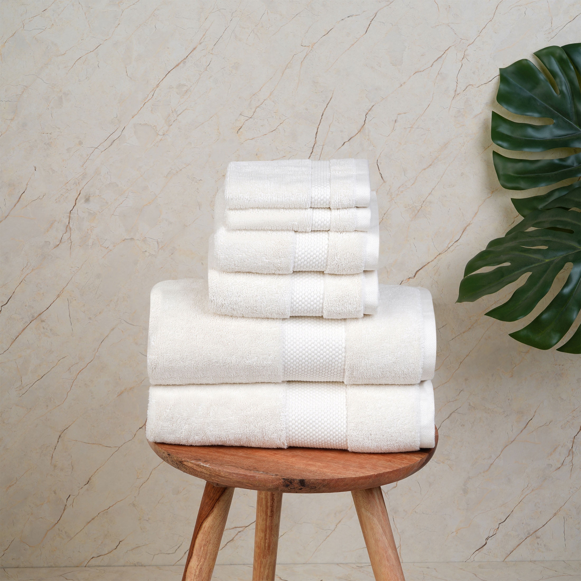 Micro Cotton Farm to Home Solid Color Bath Towel Sets 6 Count