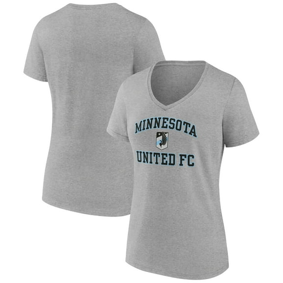 Women's Gray Minnesota United FC Heart and Soul V-Neck T-Shirt