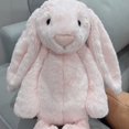 thumbnail image 2 of Conejito de peluche de 30 cm, súper esponjoso con orejas largas, bonito conejito de peluche, regalo para niños y adultos (rosa), 2 of 6