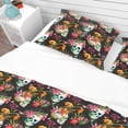thumbnail image 4 of Designart 'Skull and Flowers' Bohemian & Eclectic Duvet Cover Set, 4 of 4