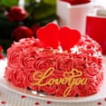 thumbnail image 3 of Adornos para tartas HeartYue Happy Valentine's Day Love Gold, 20 unidades, 3 of 7
