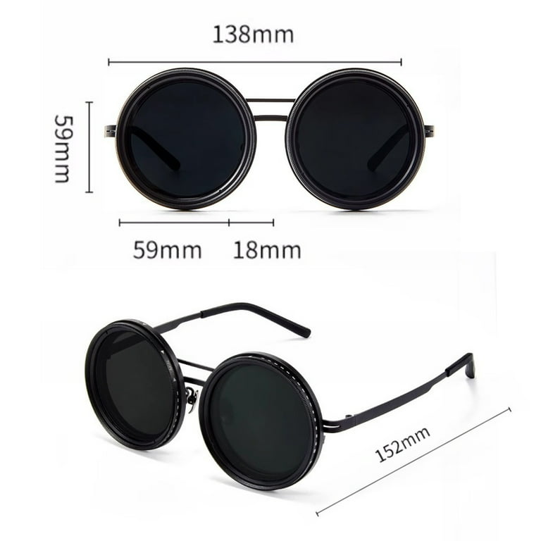 小物 GDC Round Sunglasses GZCW Rounded Polarized Glasses 1-9 Gears Adjustable