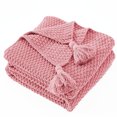 thumbnail image 3 of Wosthever Manta de sofá de punto suave con borla para cama, chal de siesta para oficina, funda decorativa para sofá Rosado, 3 of 6
