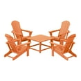 thumbnail image 2 of WestinTrends Malibu 5-Piece HDPE Adirondack Chair Outdoor Patio Square Table Conversation Set, Orange, 2 of 15