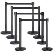Retractable Belt Stanchion Crowd Control, 8-Pack