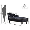 thumbnail image 3 of 58" Velvet Chaise Lounge, Sleeper Lounge Sofa Button Tufted Right Arm Facing Lounge Chair with Nailhead Trim & Solid Wood Legs for Living Room or Office, 3 of 13