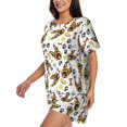 thumbnail image 2 of Wukai German Shepherd Dog Women's Pajama Set,Short-Sleeve Top and Shorts with Elastic Waistband and Pockets for Loungewear, Yoga, and Casual Wear-XX-Large, 2 of 8