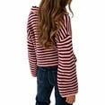 thumbnail image 4 of Womens Striped Zip Up Sweaters Mock Neck 2026 Fall Trendy Casual Long Sleeve Loose Fit Knit Cardigan Tops, 4 of 9