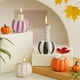 thumbnail image 1 of Candelabro de calabaza de Halloween de resina | Mini taza decorativa para velas, blanco, naranja, negro, púrpura | 6,5x4,5 cm de acento, decoración moderna de mesa de la casa de la cosecha, adorno, 1 of 6